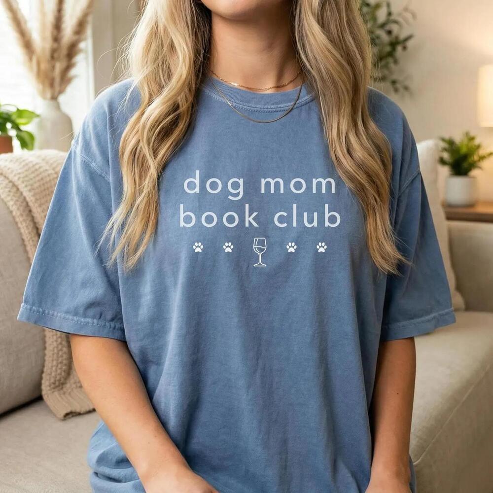 Dog Mom Book Club Shirt Reading Dog Lover Tee